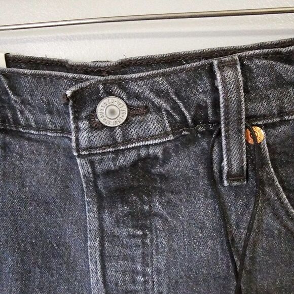 NWT LEVI'S PREMIUM 501 SHORTS RAW HEM WASHED BLACK - Picture 8 of 16